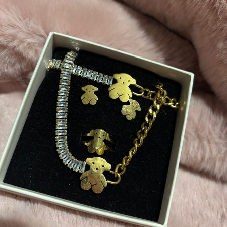 Conjunto de Acero Inoxidable Osito Brillos