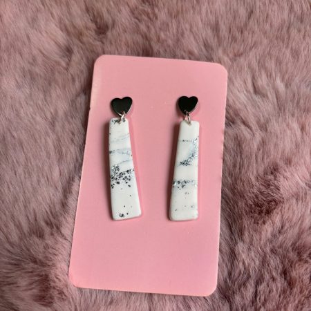 Pendientes Mármol Plateado