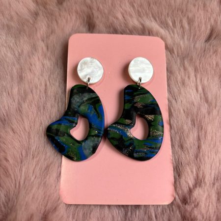 Pendientes Nácar Verde-azul