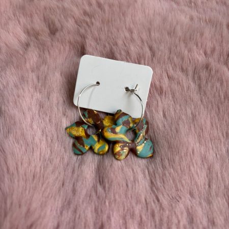 Pendientes Charm Marrón-Verde-Amarillo