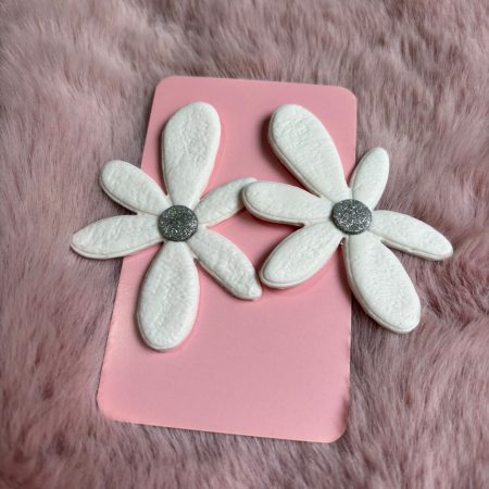 Pendientes Margaritas centro Plata