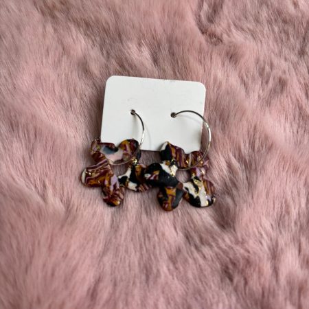 Pendientes Charm Marmol Marron-Verde