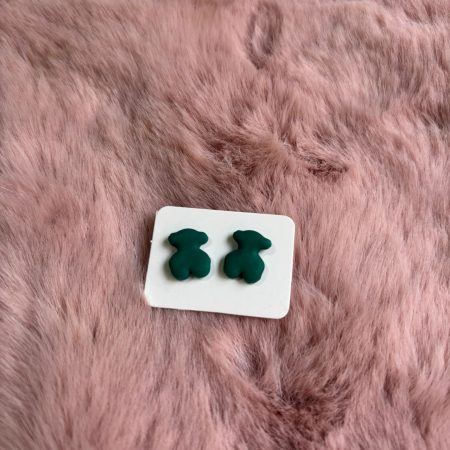 Pendientes Mini Ositos Verdes Oscuro