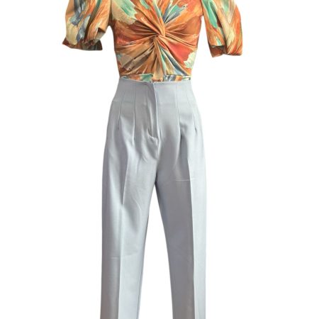 Pantalón de Pinzas Azul Celeste